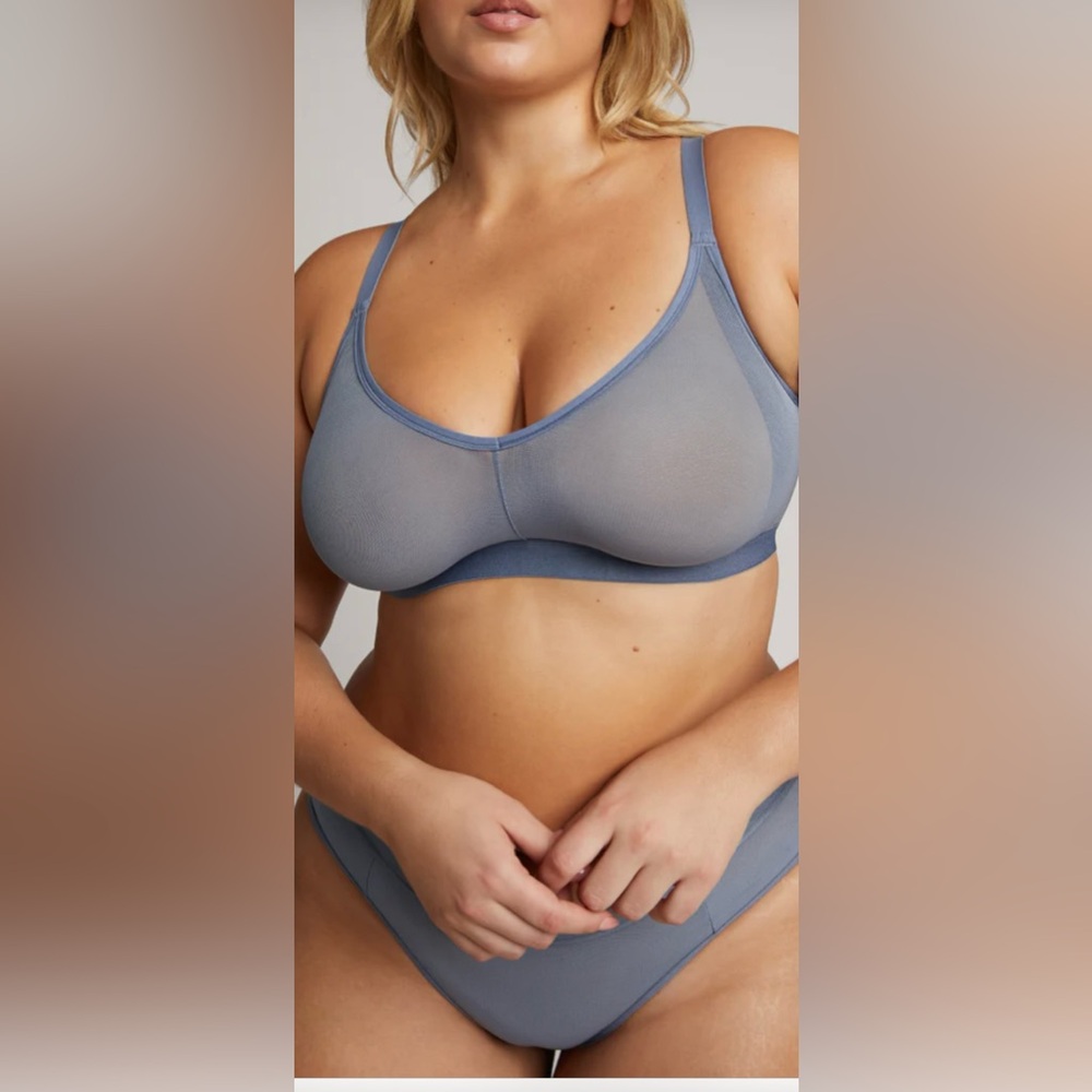 Negative Underwear Slate Bra and High Rise Panty Set